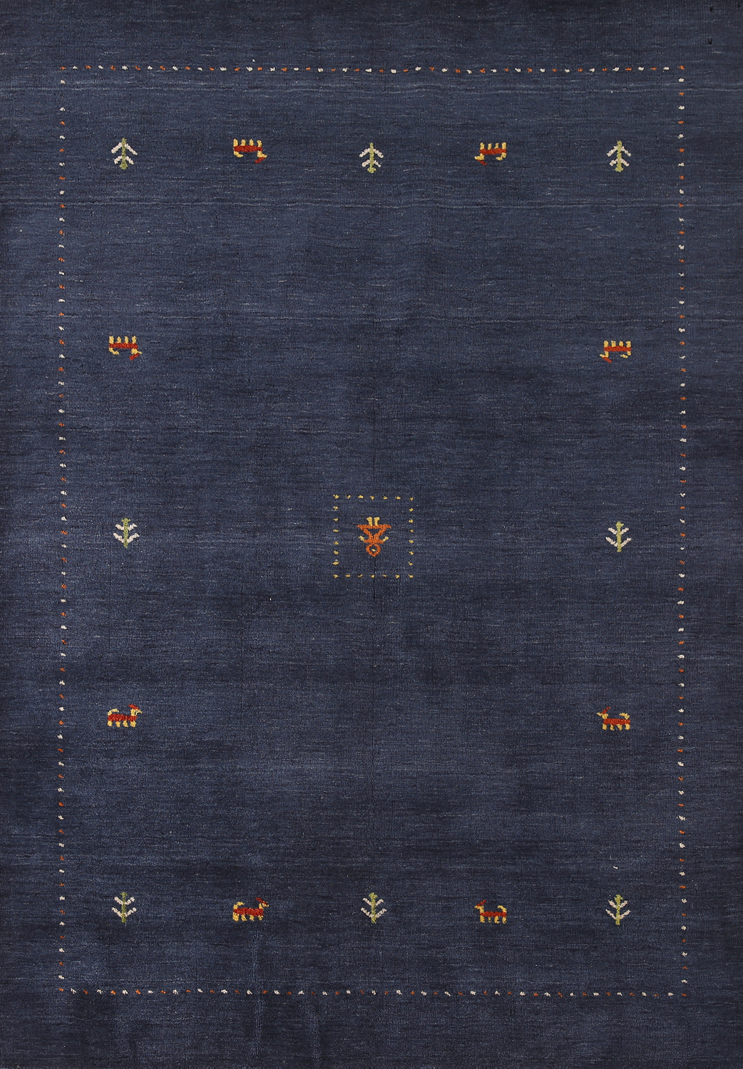 Navy Blue Gabbeh Oriental Area Rug 6x8