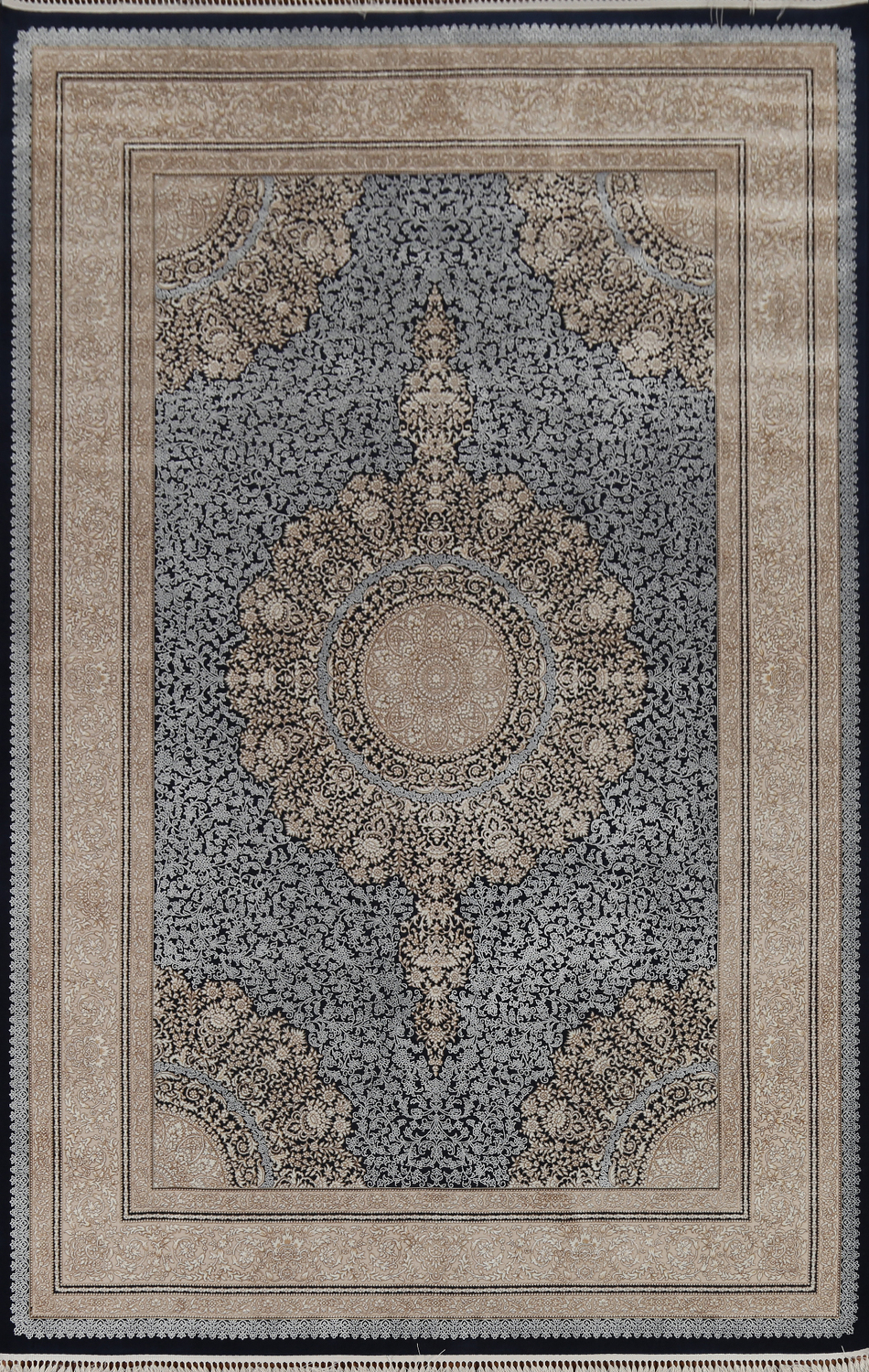 Victorian Style Blue Qum Living Room Area Rug 8x11