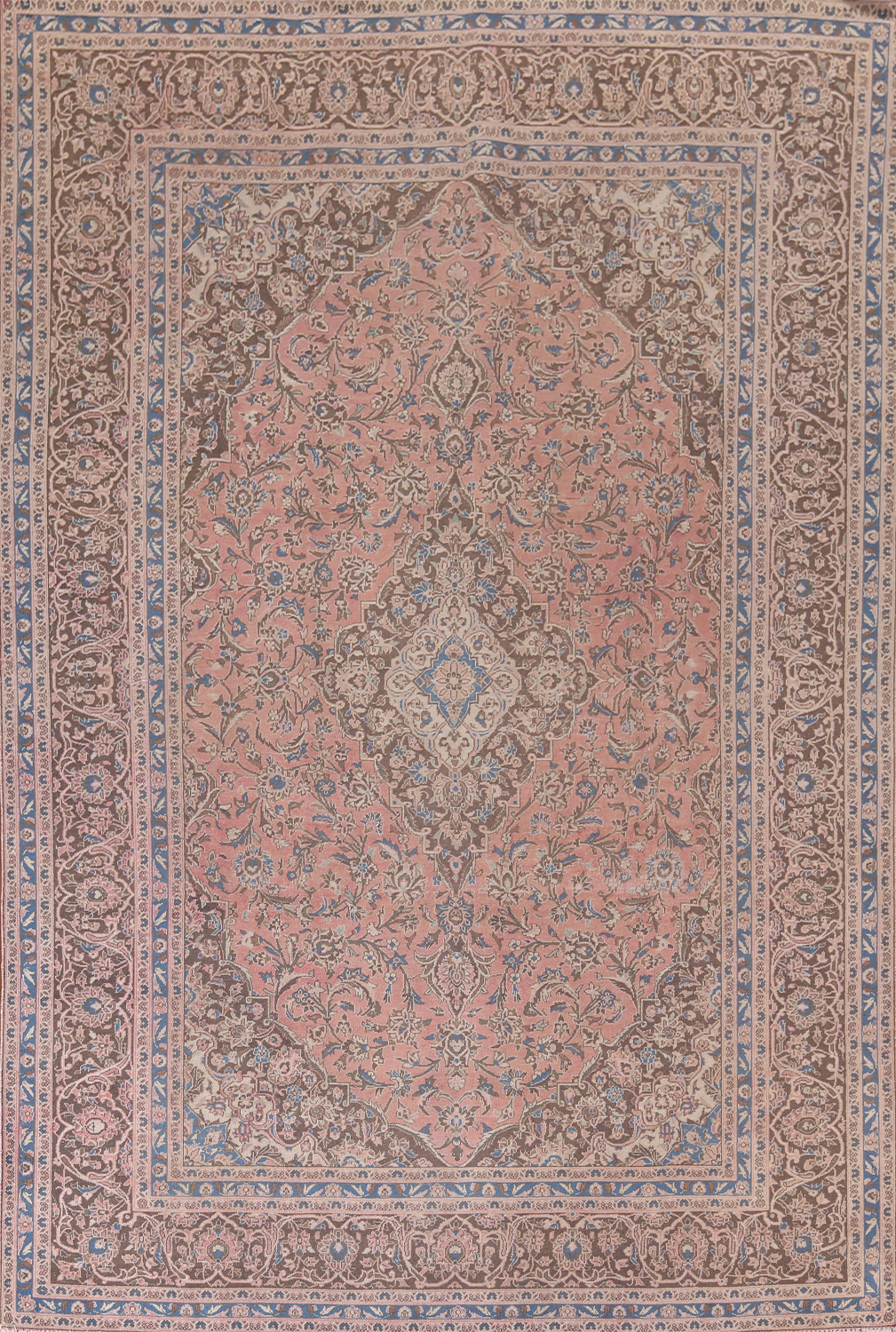Traditional Pink Mashad Persian Area Rug 10x13