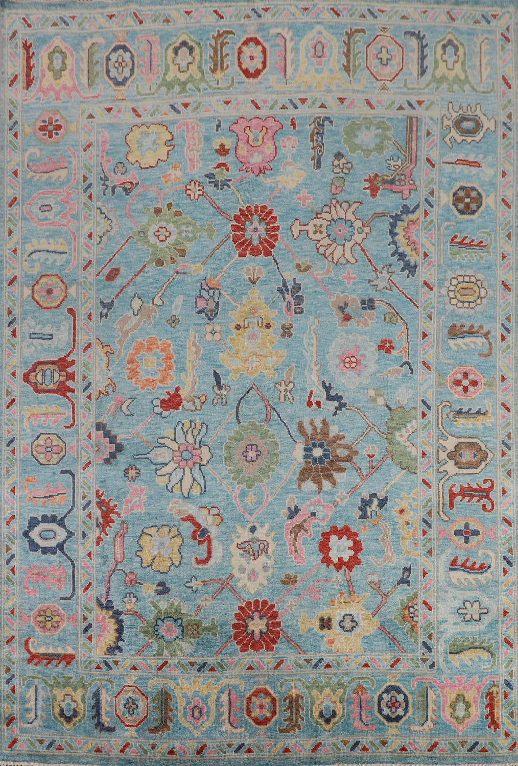 AllOver Light Blue Oushak Oriental Area Rug 8x10
