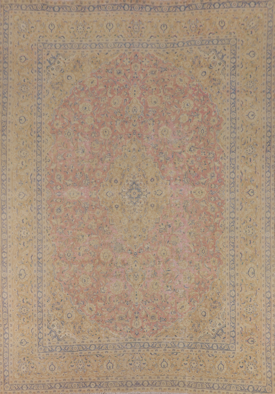 Traditional Pink Mashad Persian Area Rug 10x12