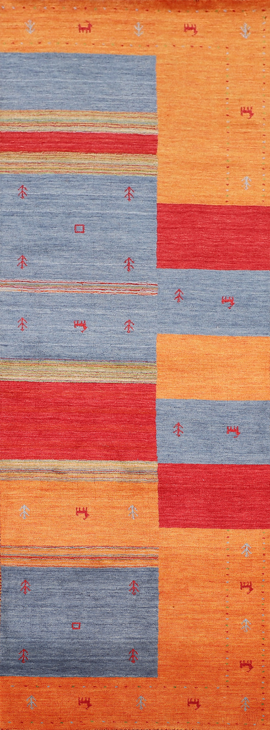 Little Animals Wool Gabbeh Oriental Runner Rug 3x10