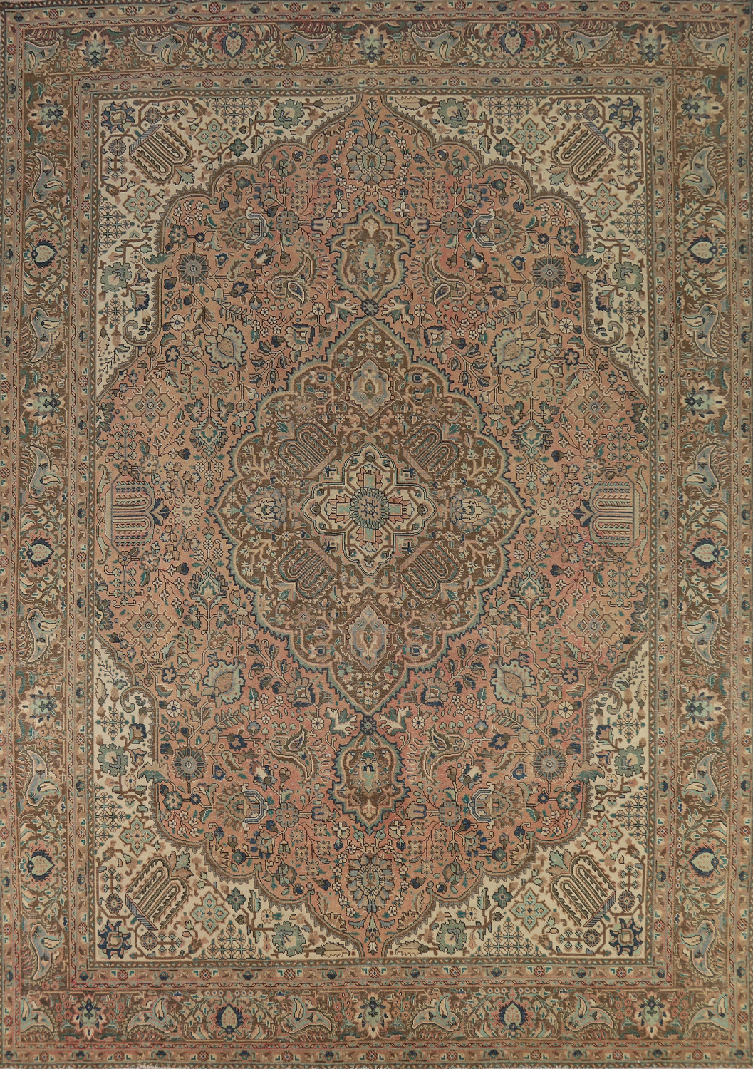 Pink Handmade Tabriz Persian Area Rug 10x13