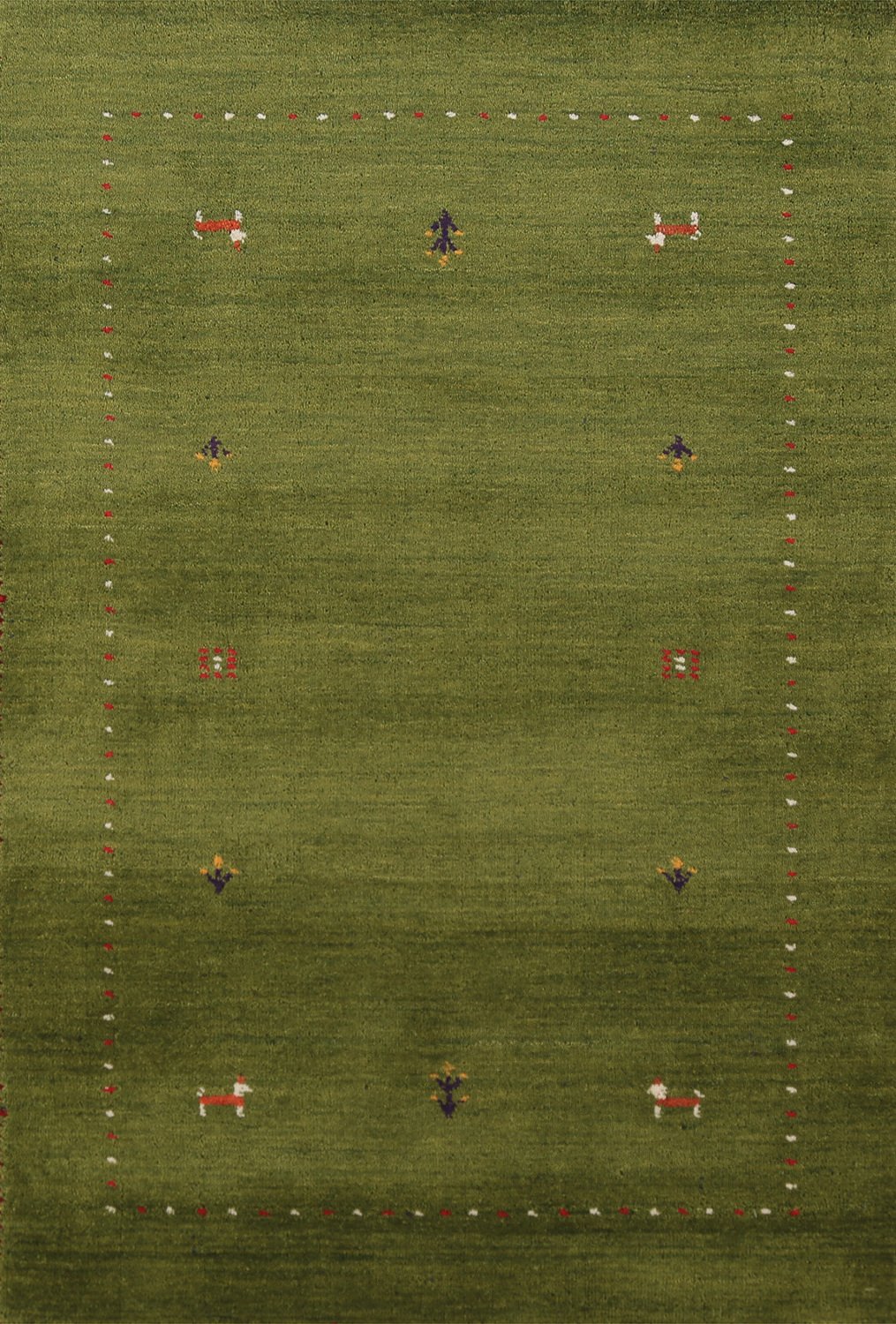 Green Tribal Gabbeh Oriental Foyer Rug 3x5