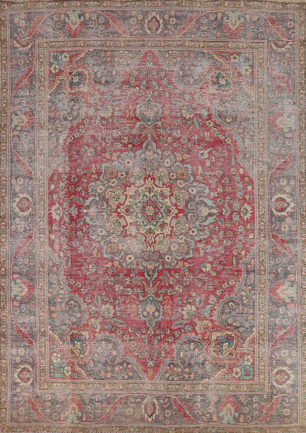 Geometric Wool Tabriz Persian Area Rug 8x11