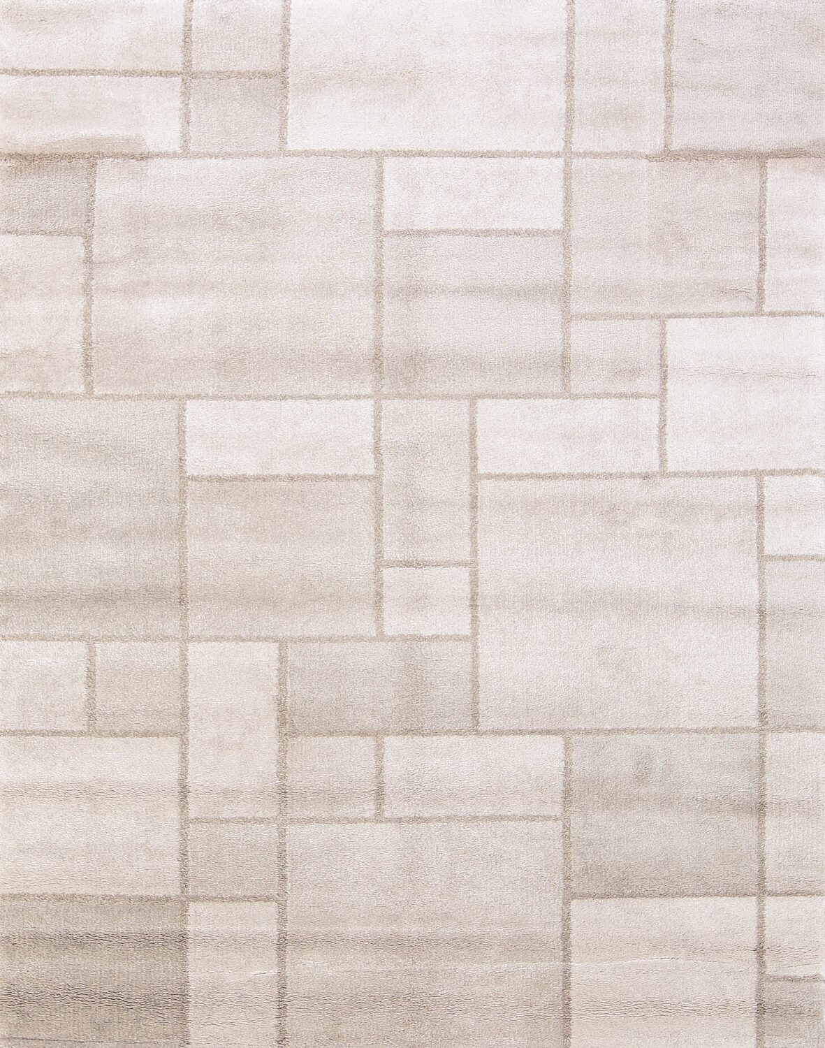 Geometric Machine Made Belgium Oriental Area Rug Beige