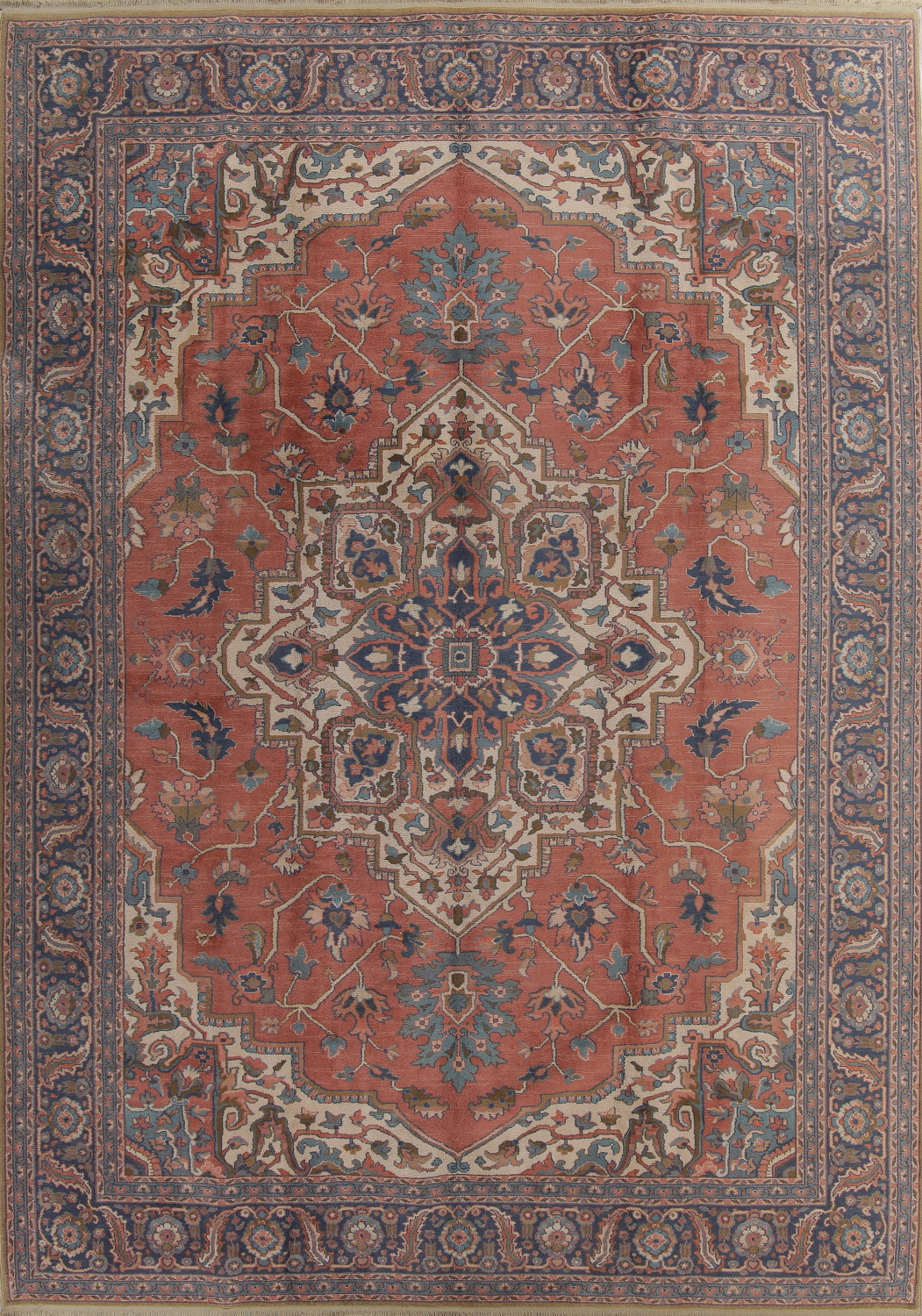 Geometric Rust Red Karastan Oriental 10x14 Wool Area Rug
