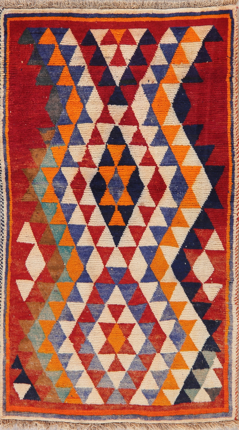 Vintage MultiColor Gabbeh Shiraz Persian Wool Rug 4x6