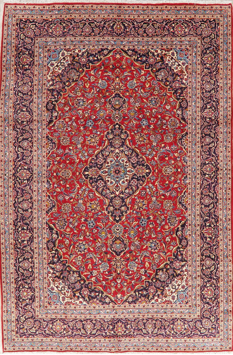 Traditional Floral Red Kashan Persian Area Rug 8x13