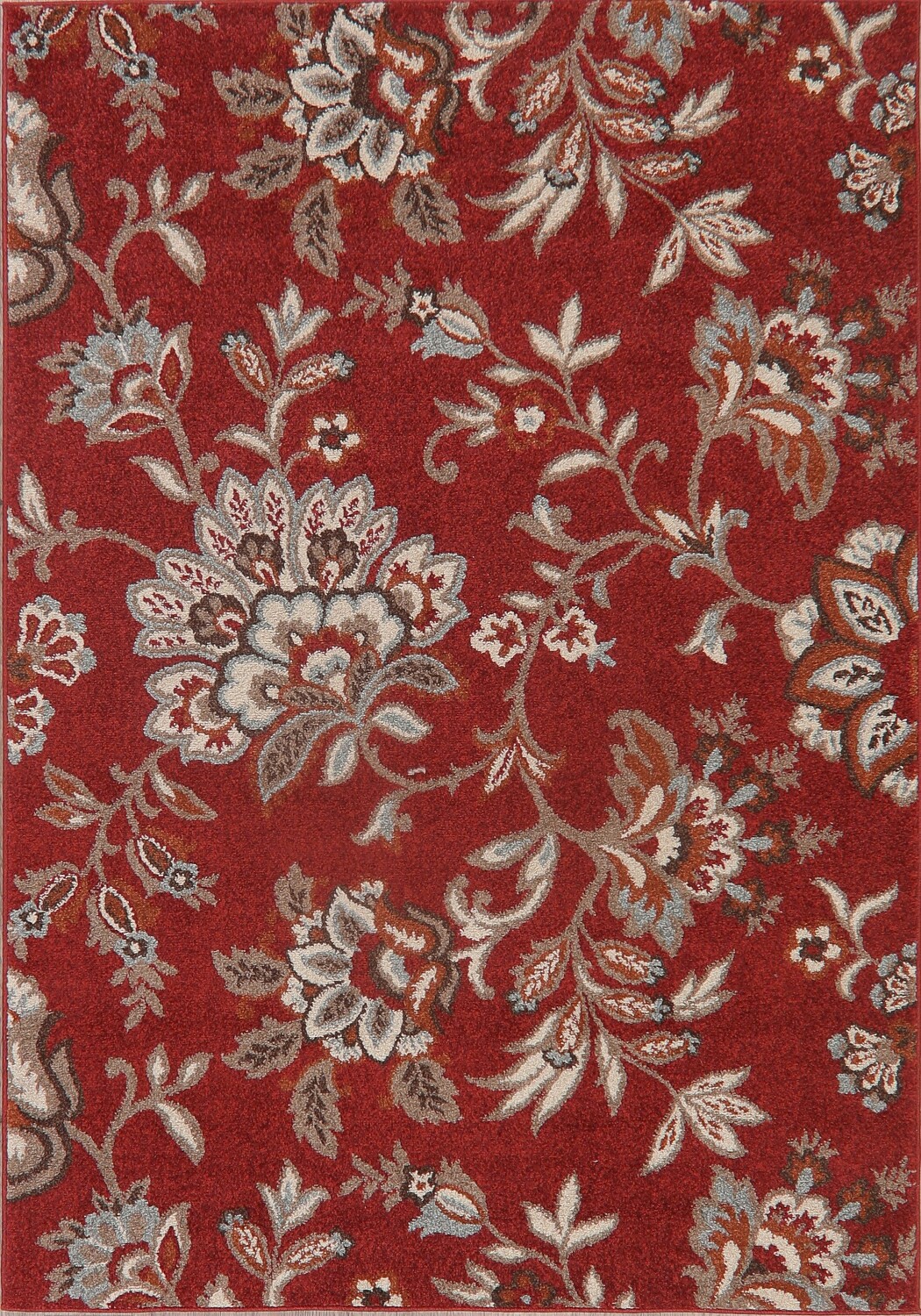 AllOver Floral Red Turkish Area Rug 5x7