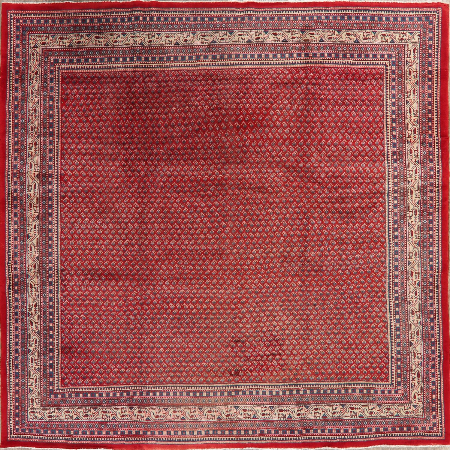 AllOver Red Botemir Persian Area Rug 9x9 Square