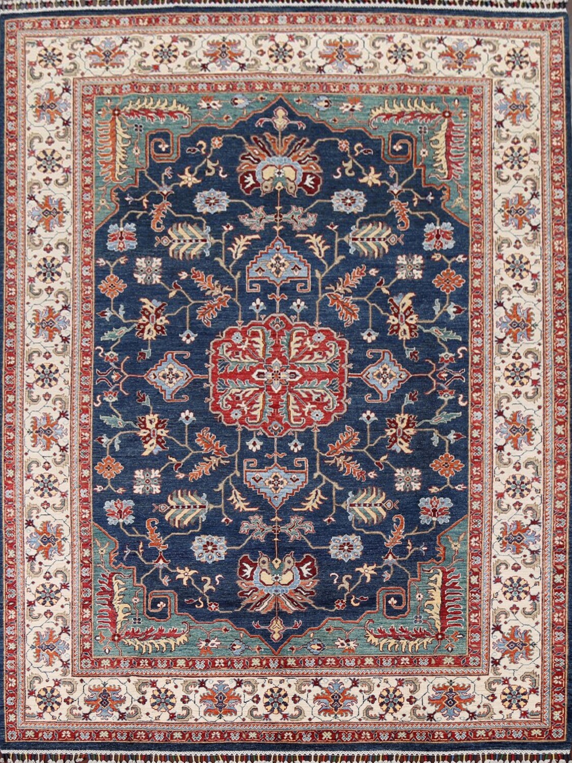 Vegetable Dye Heriz Oriental Navy Blue Area Rug 8x10