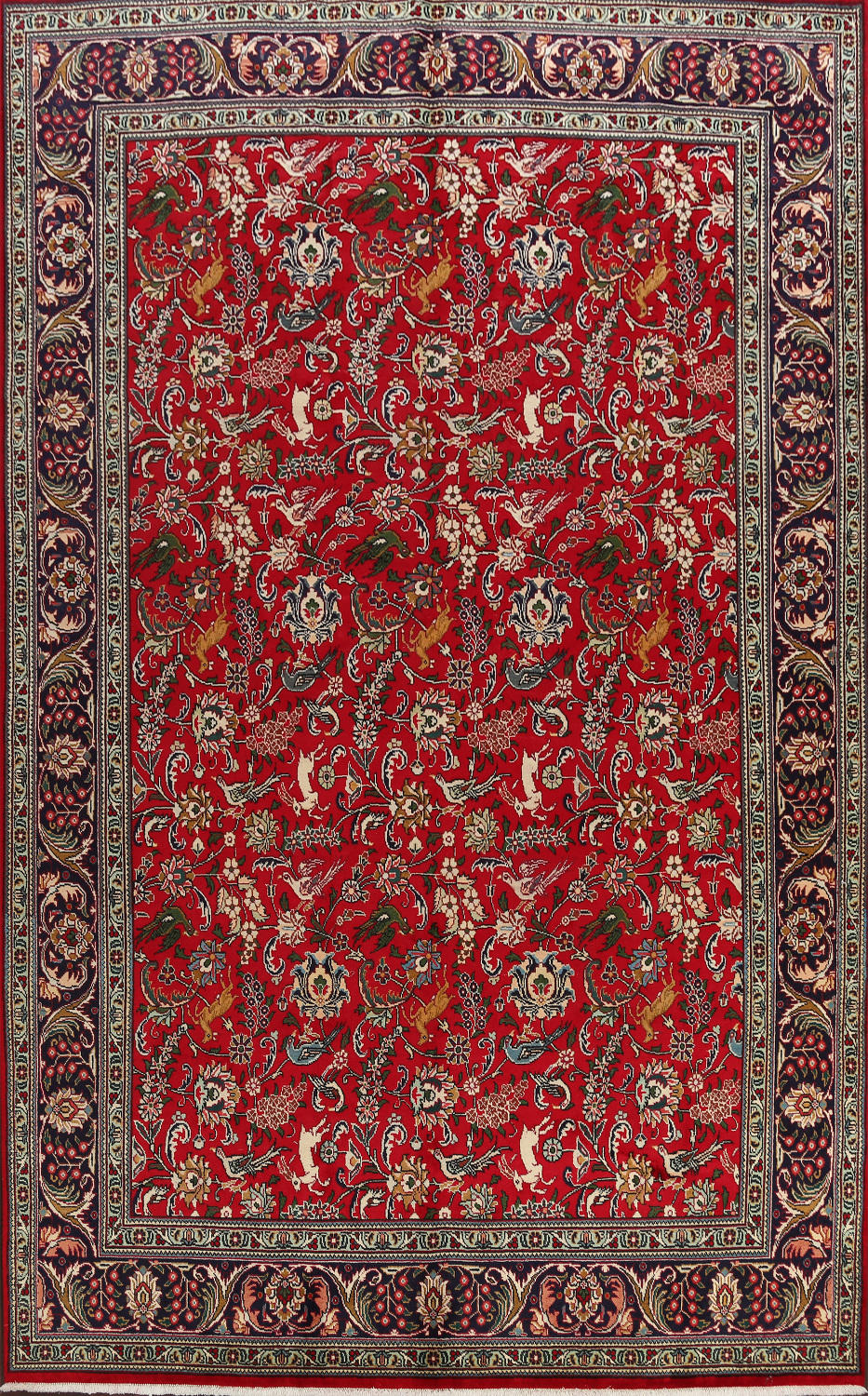 Animal Pictorial Tabriz Persian Area Rug 8x11