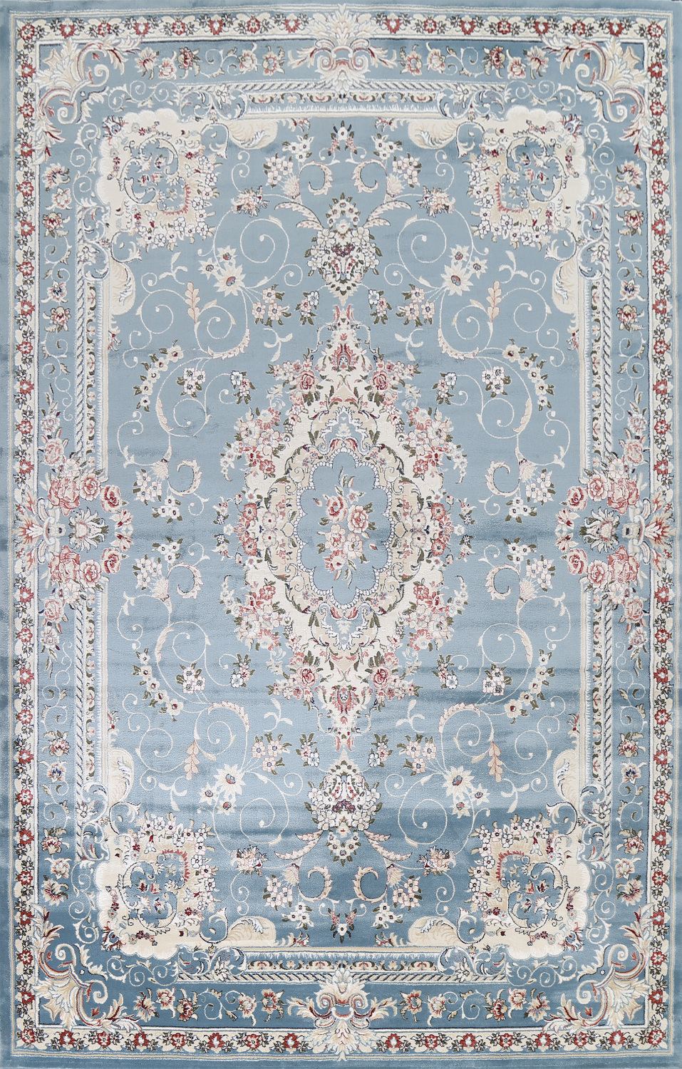 Light Blue Transitional Oriental Rug