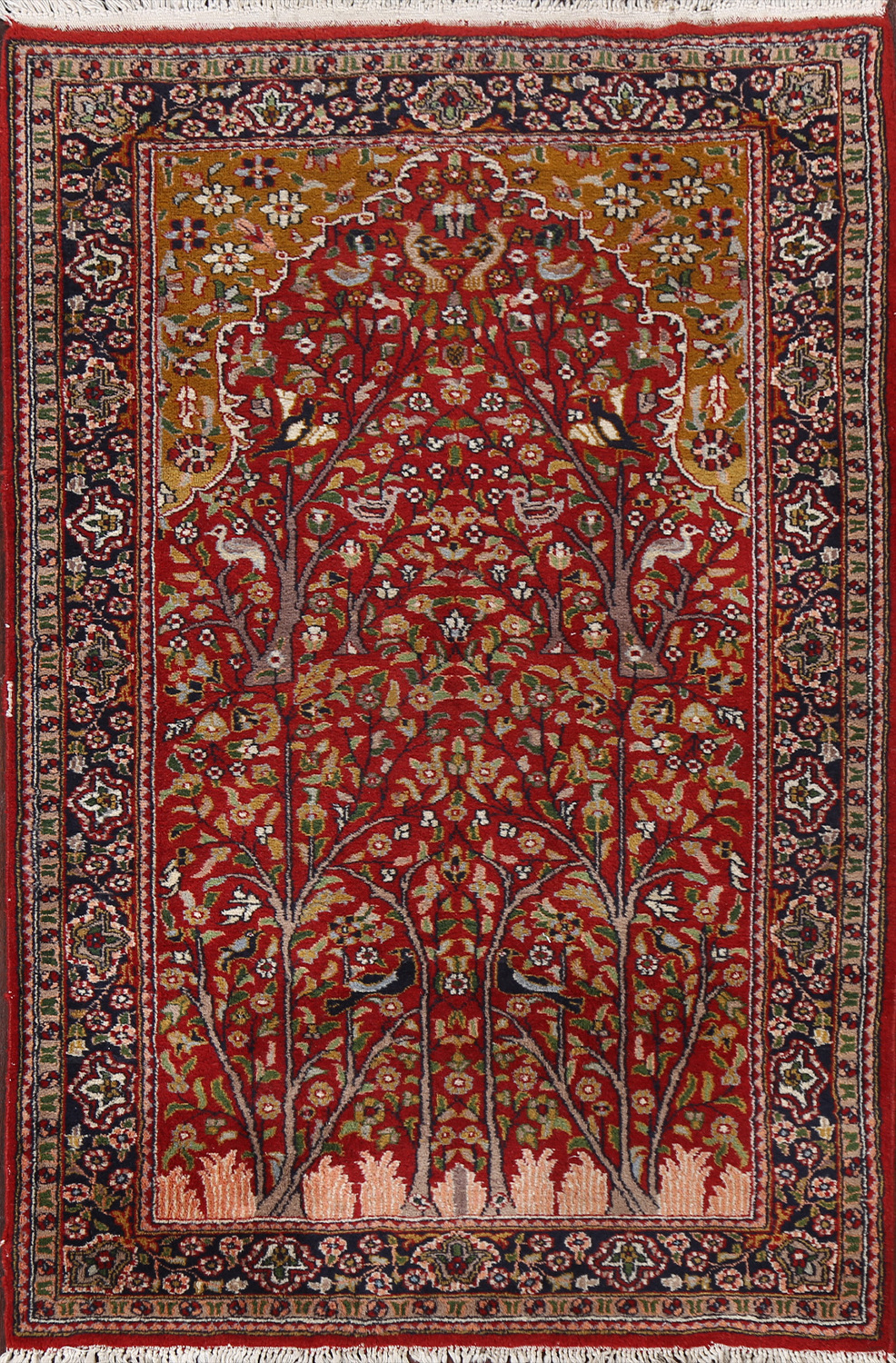Vegetable Dye Kerman Persian Handmade Wool Rug 3x5