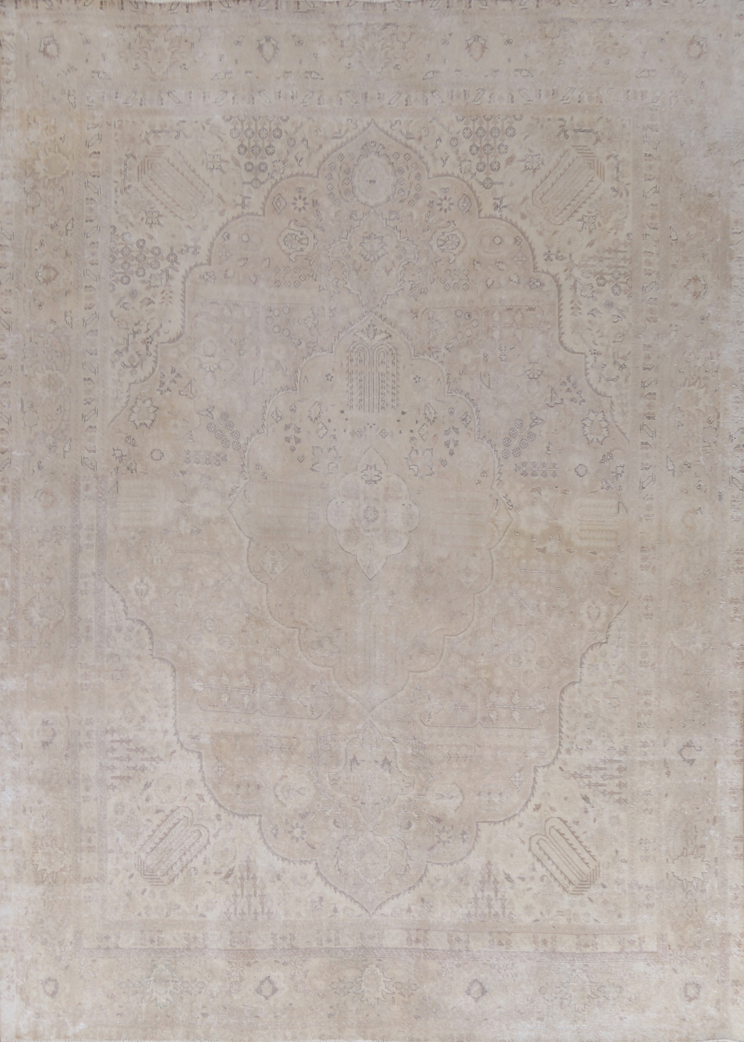 Distressed Wool Tabriz Persian Area Rug 10x13