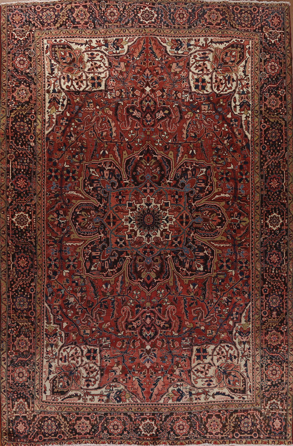 Handmade Wool Heriz Persian Area Rug 10x14