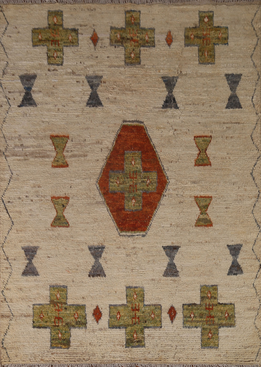 Geometric Moroccan Wool Area Rug 5x7