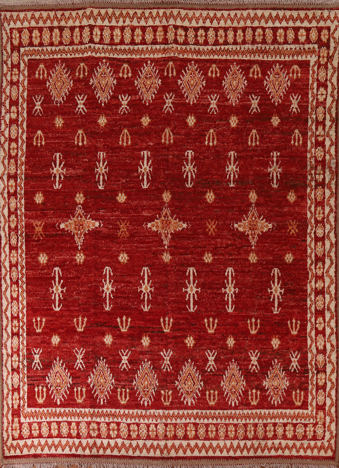 Geometric Moroccan Red Area Rug 8x10