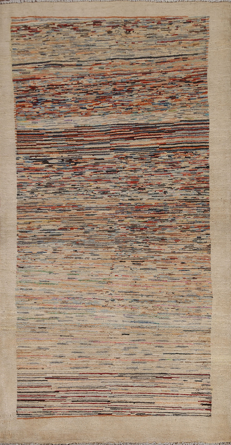 Striped Gabbeh Kashkoli Wool Area Rug 3x6