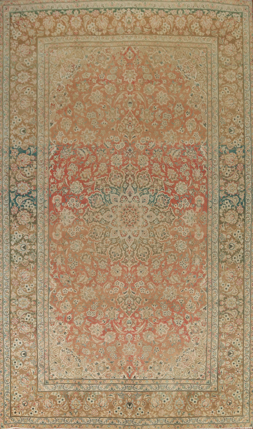 Distressed Kashan Persian Large Area Rug 10x14