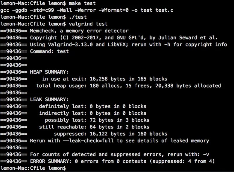Can’t you use Valgrind tool to detect memory leak for C language under