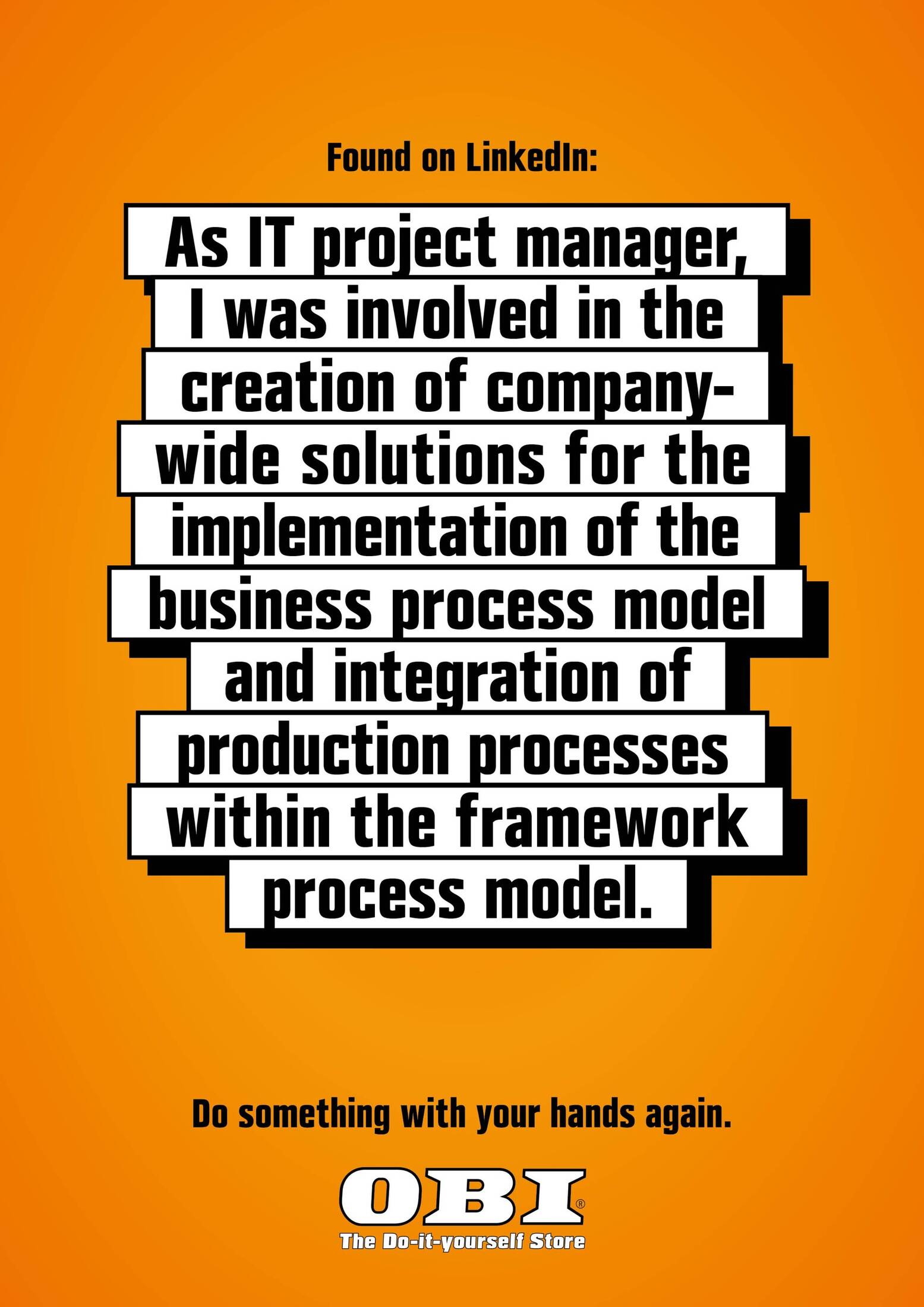 OBI: IT project manager, Commodity trading manager, Digital me 