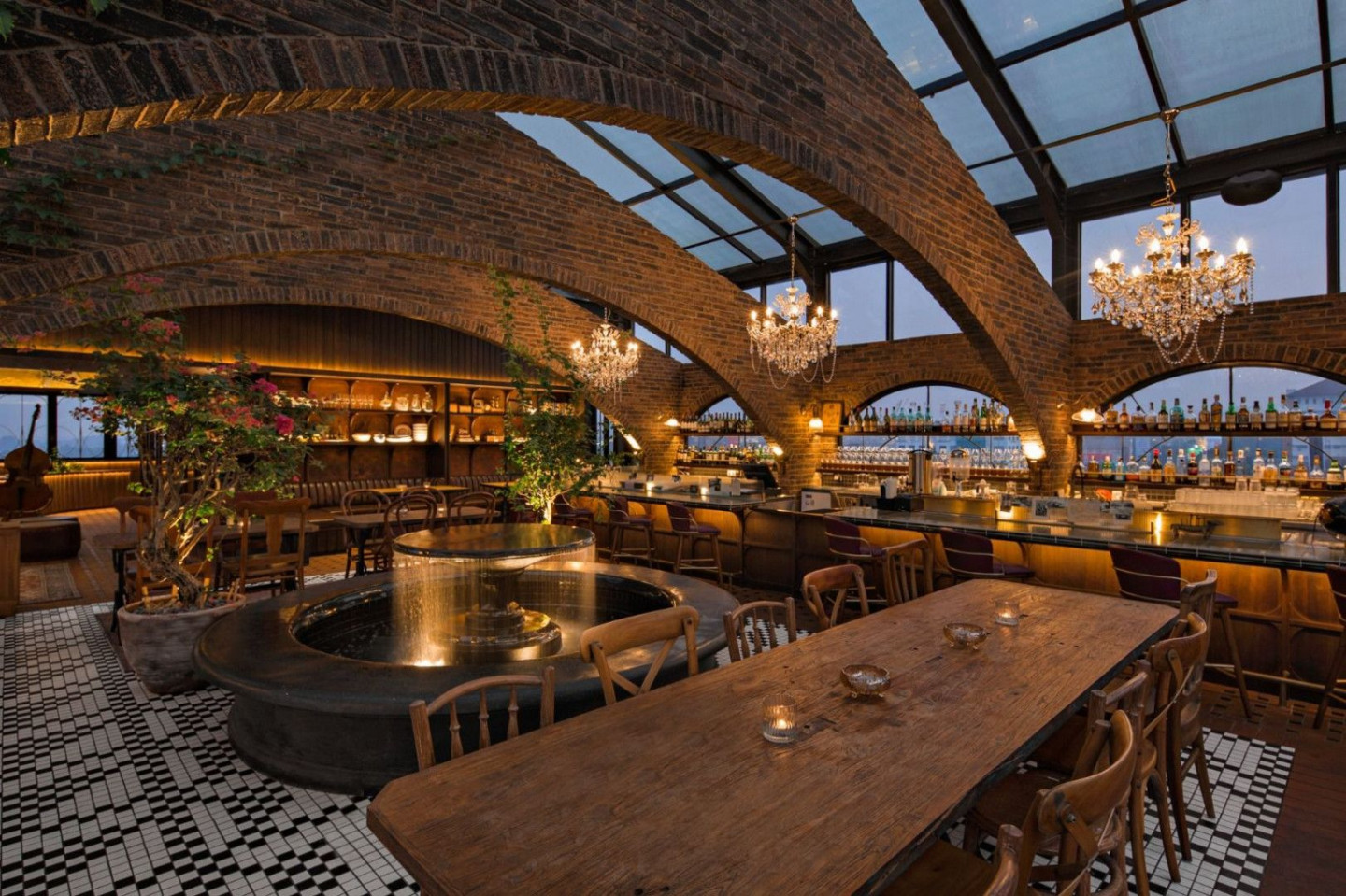 AOM Dining Clubs Reclaimed Materials Evoke A Timeless Old Colonial