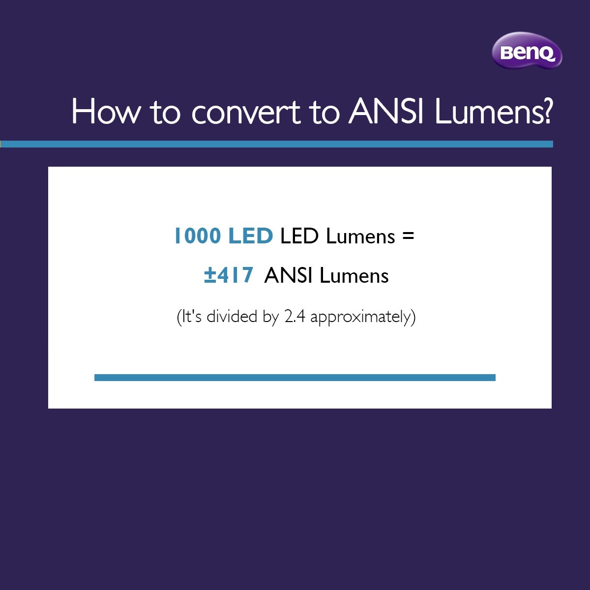 Understanding 4LED What is the difference between ANSI Lumens and LED Lumens? BenQ Estonia