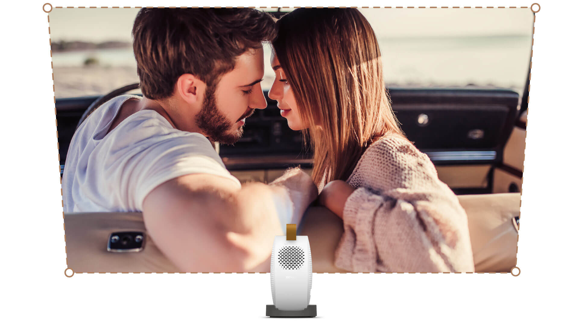 GV50 | 1080p 500lm Laser Portable Projector for Bedside Ceiling