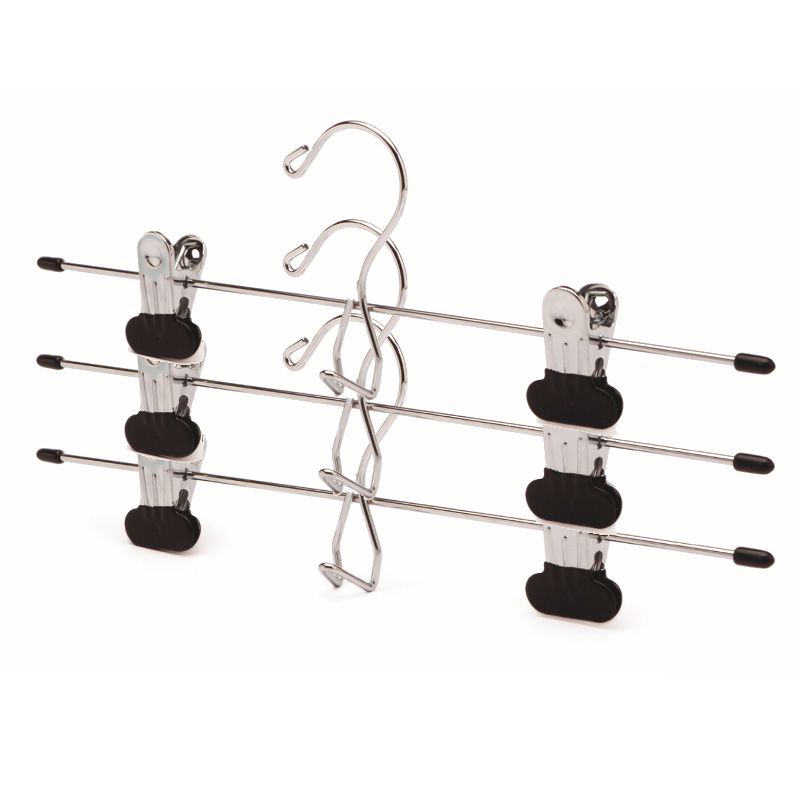 METAL PANTS AND SKIRT HANGERS WITH CLIPS