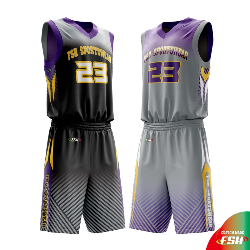 Custom reverse basketball uniform made in China, sublimation print