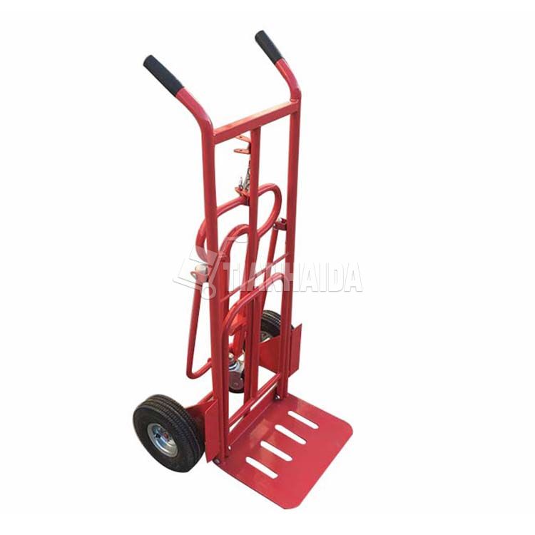 HT1824 Foldable 4 Wheels 3 In 1 Steel Hand Truck Trolley Cart Dolly