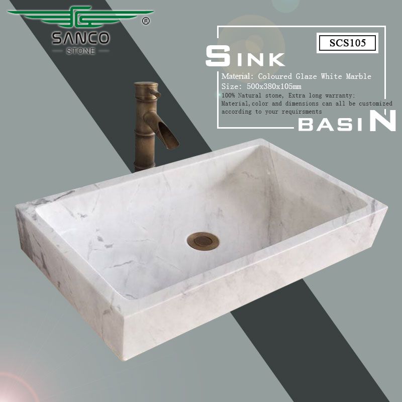 Square Vessel Sink White
