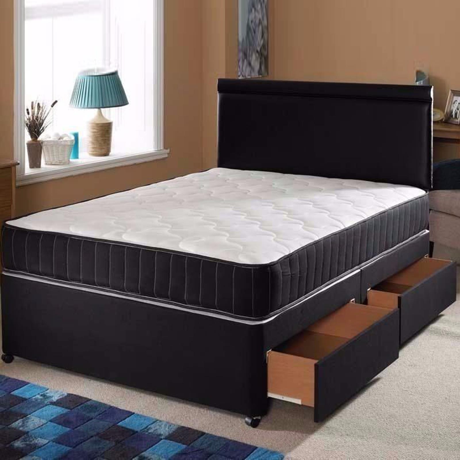 Hf4you Black Fabric Quilted Ortho Divan Bed eBay