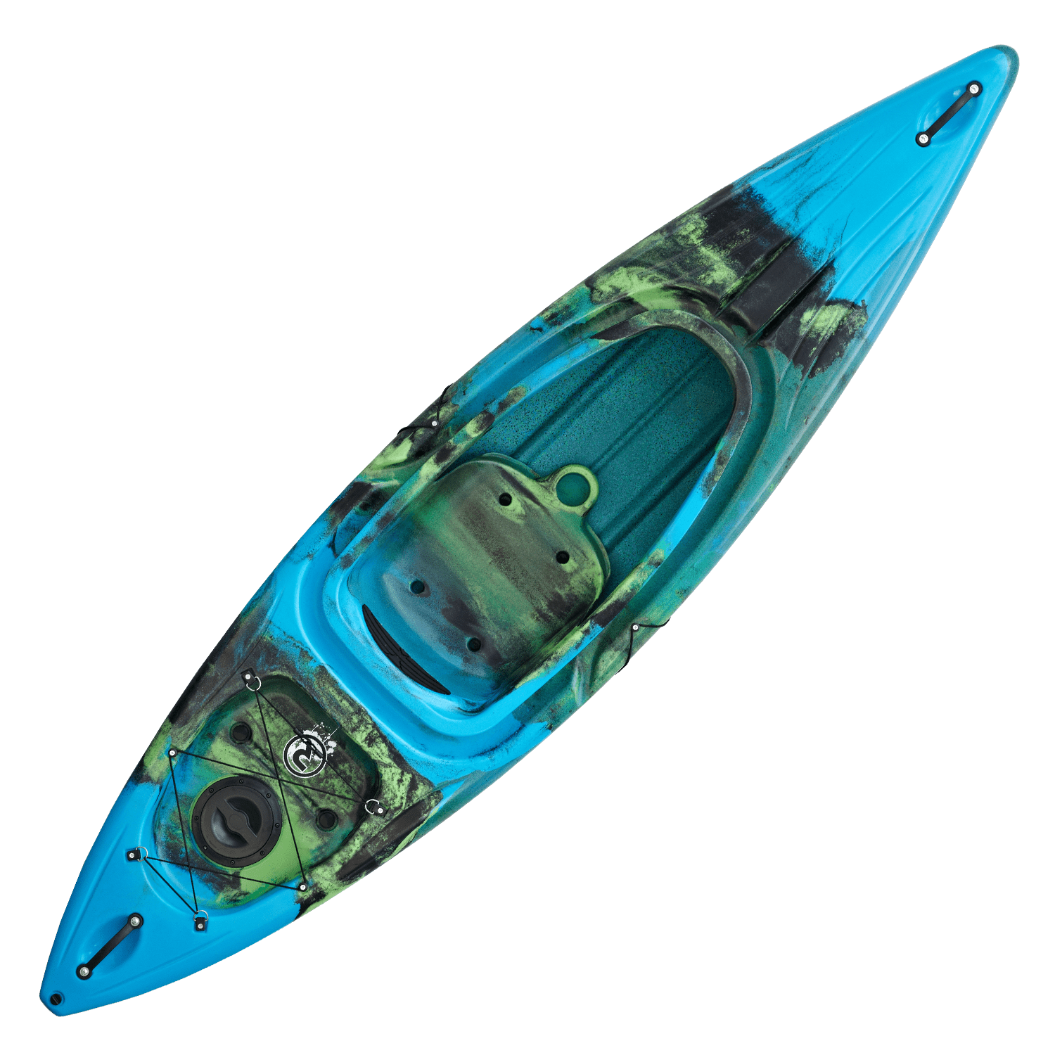 Riber Deluxe One Man Sit In Kayak Large Cockpit 10.2ft Blue Green