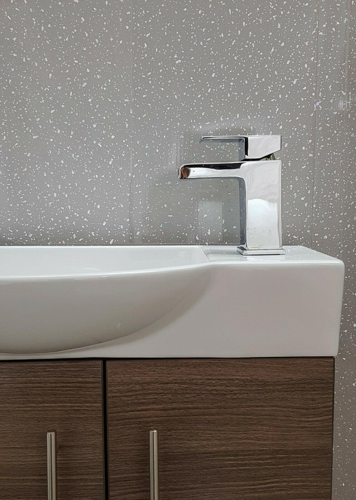 Grey Sparkle Bathroom Large Shower Panels 1000mm Wide Wet Wall Cladding