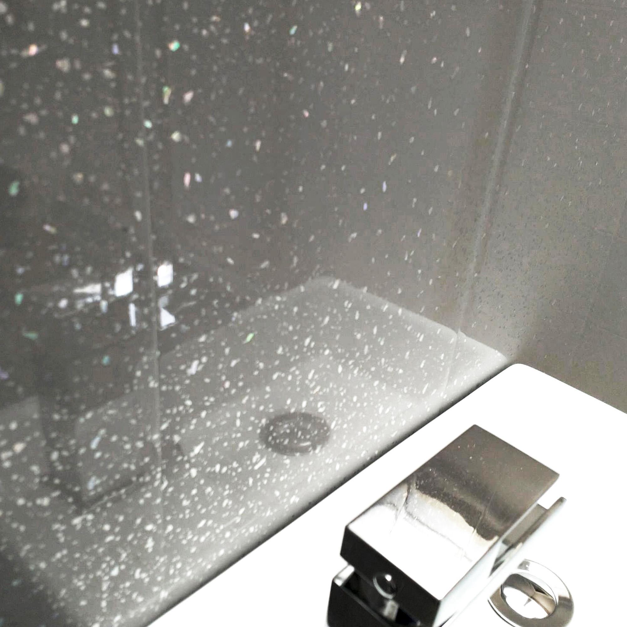 Grey Sparkle Bathroom Wall Panels Wet Wall Shower Glitter Cladding PVC