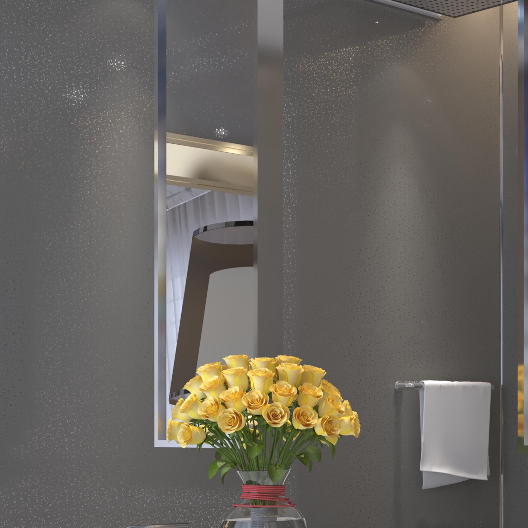 Grey Sparkle Bathroom Wall Cladding Glitter Shower Panels PVC Ceiling