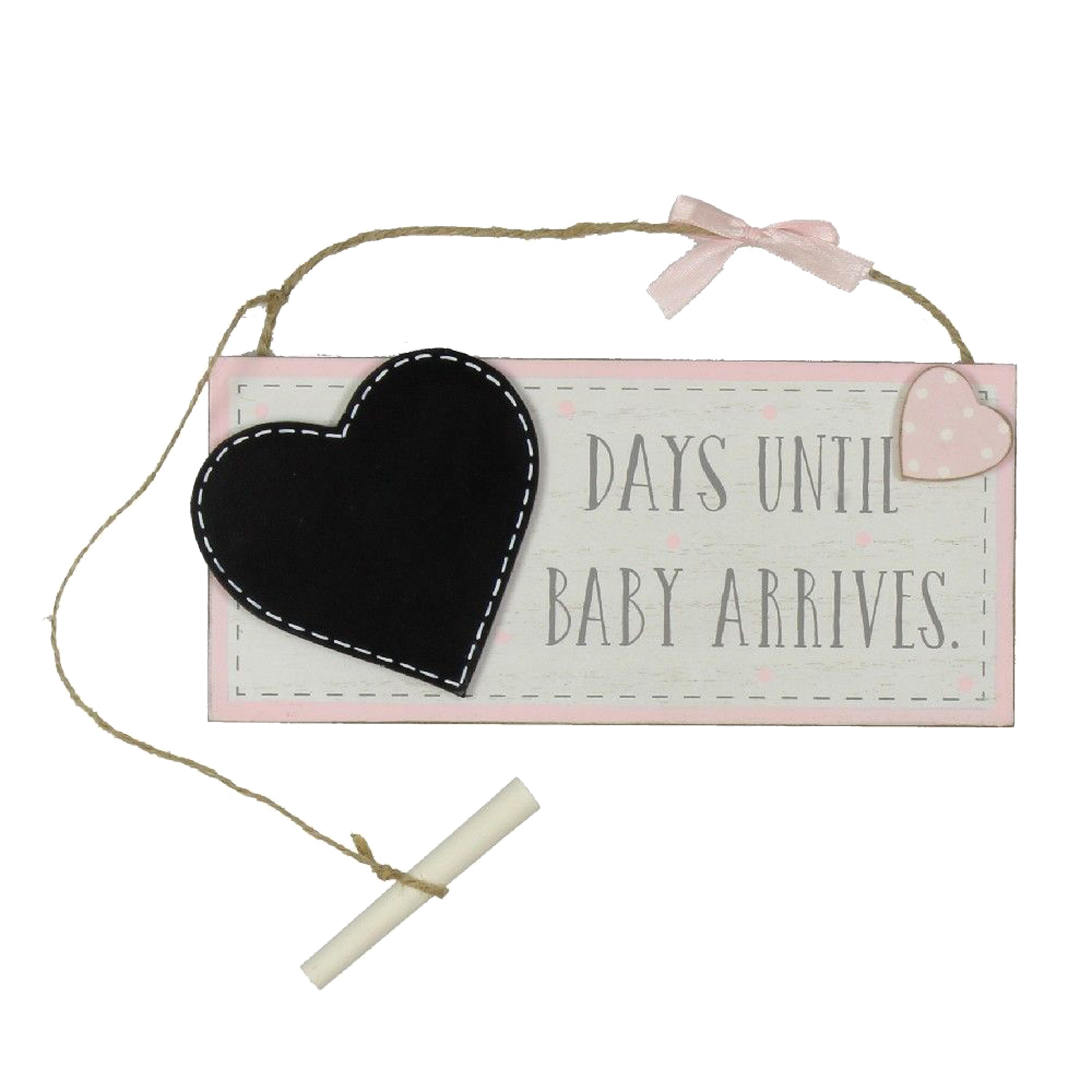 Baby Countdown Plaque & Chalk ' Days Until Baby Arrives' Pink eBay