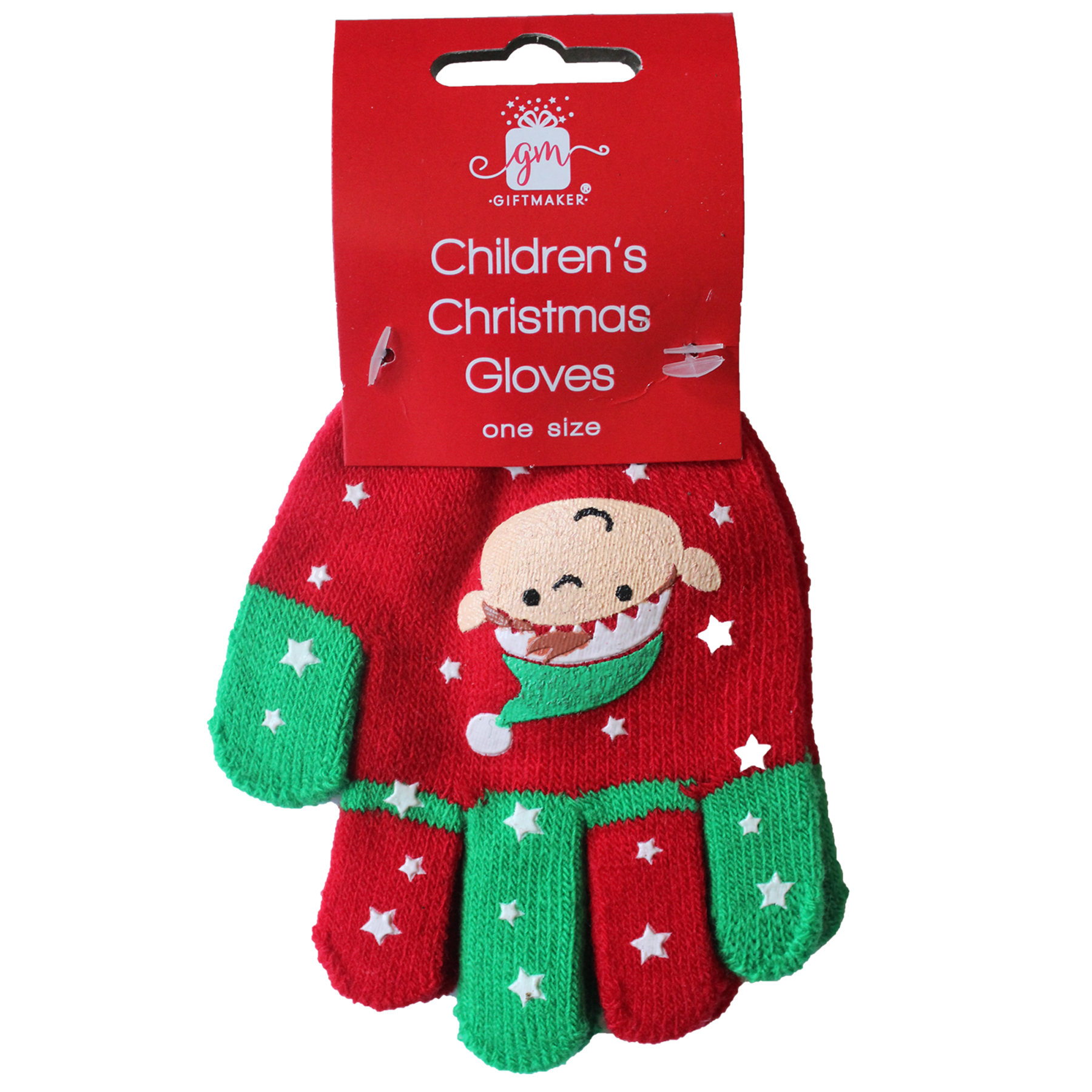 Children's Knitted Christmas Gloves Elf / Star Design Unisex eBay