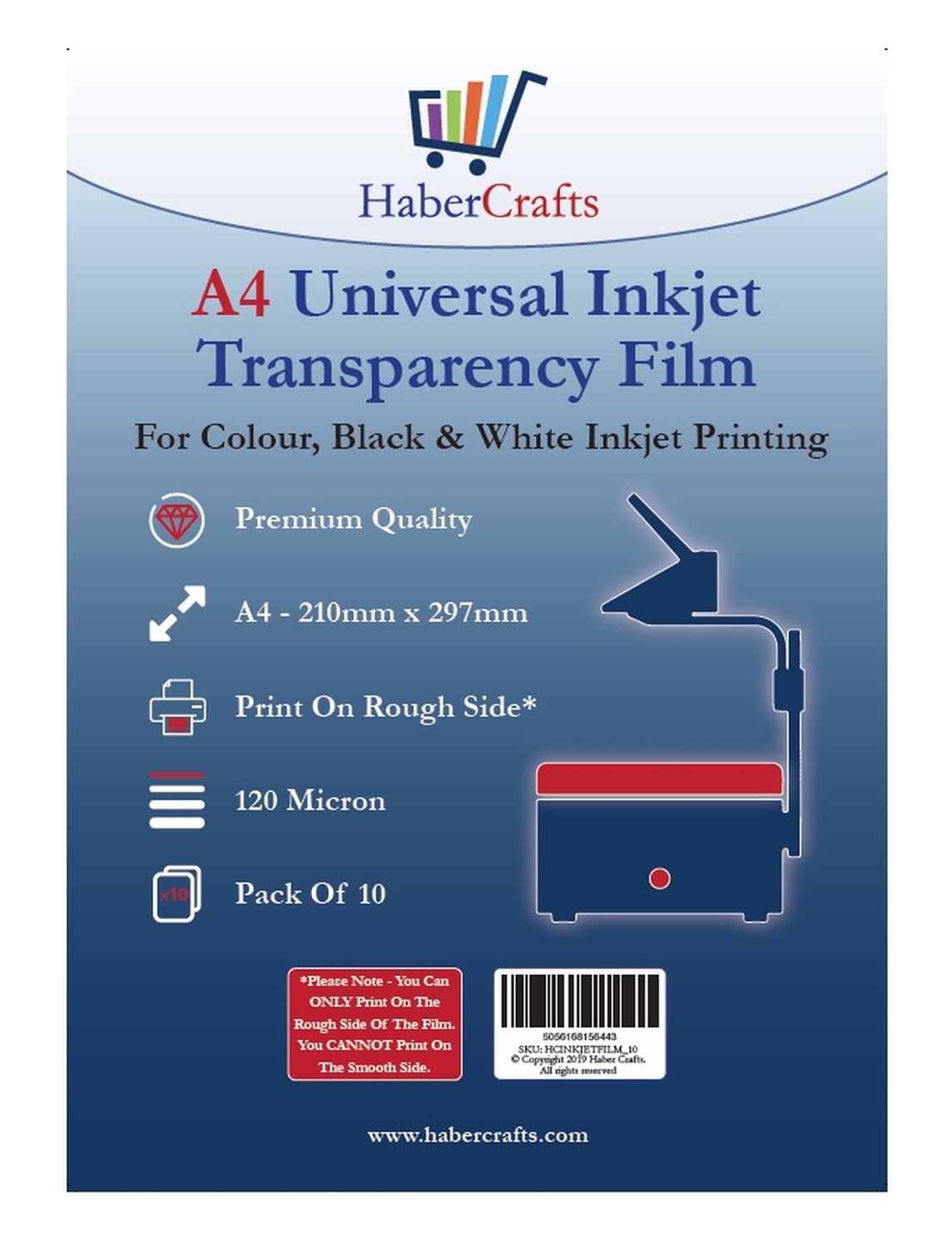 UNIVERSAL INKJET TRANSPARENCY Film A4 Clear OHP Sheets Ink Jet Printer