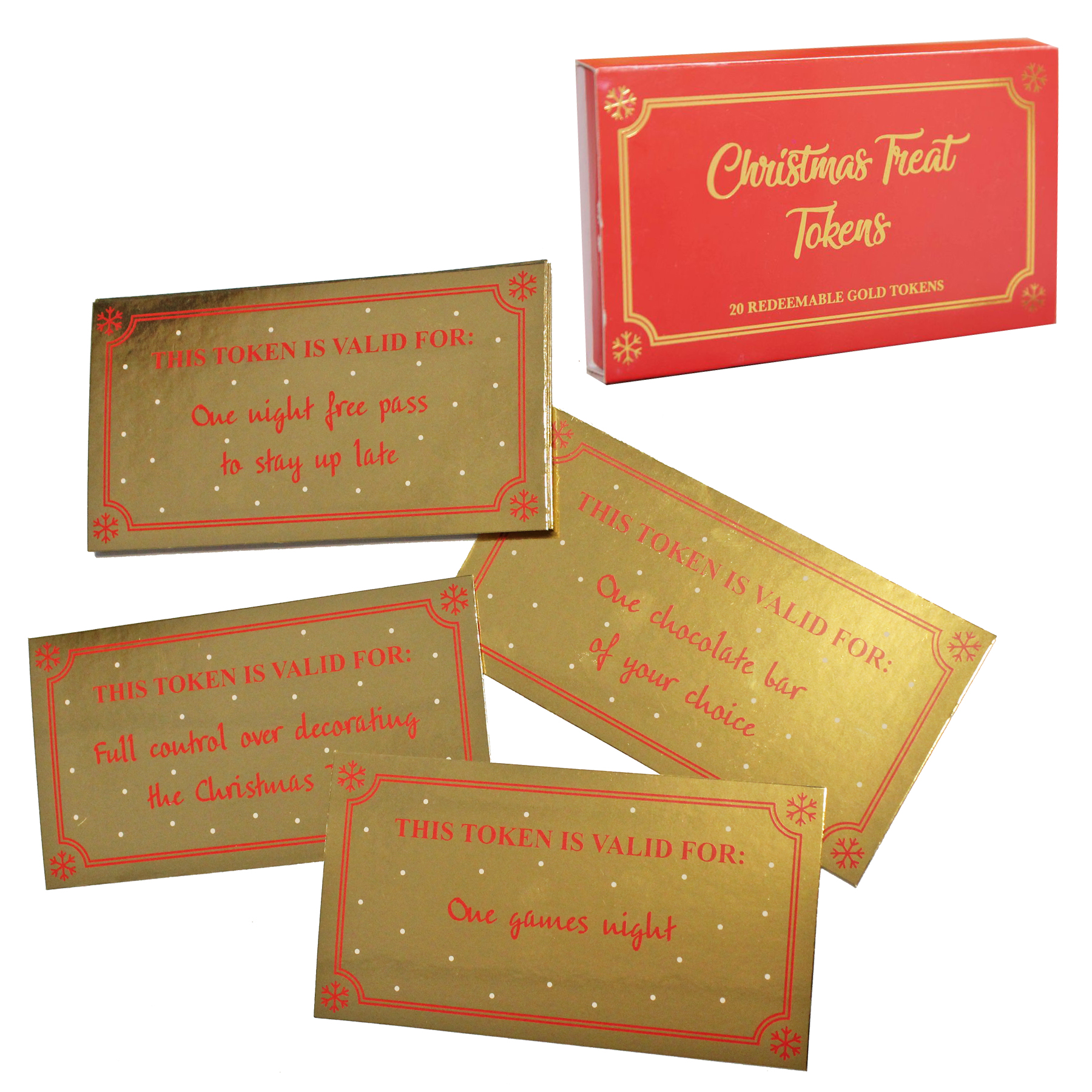 Token Christmas Gifts Christmas Redeemable Treat Tokens Fun / Novelty Gold Pack of 20
