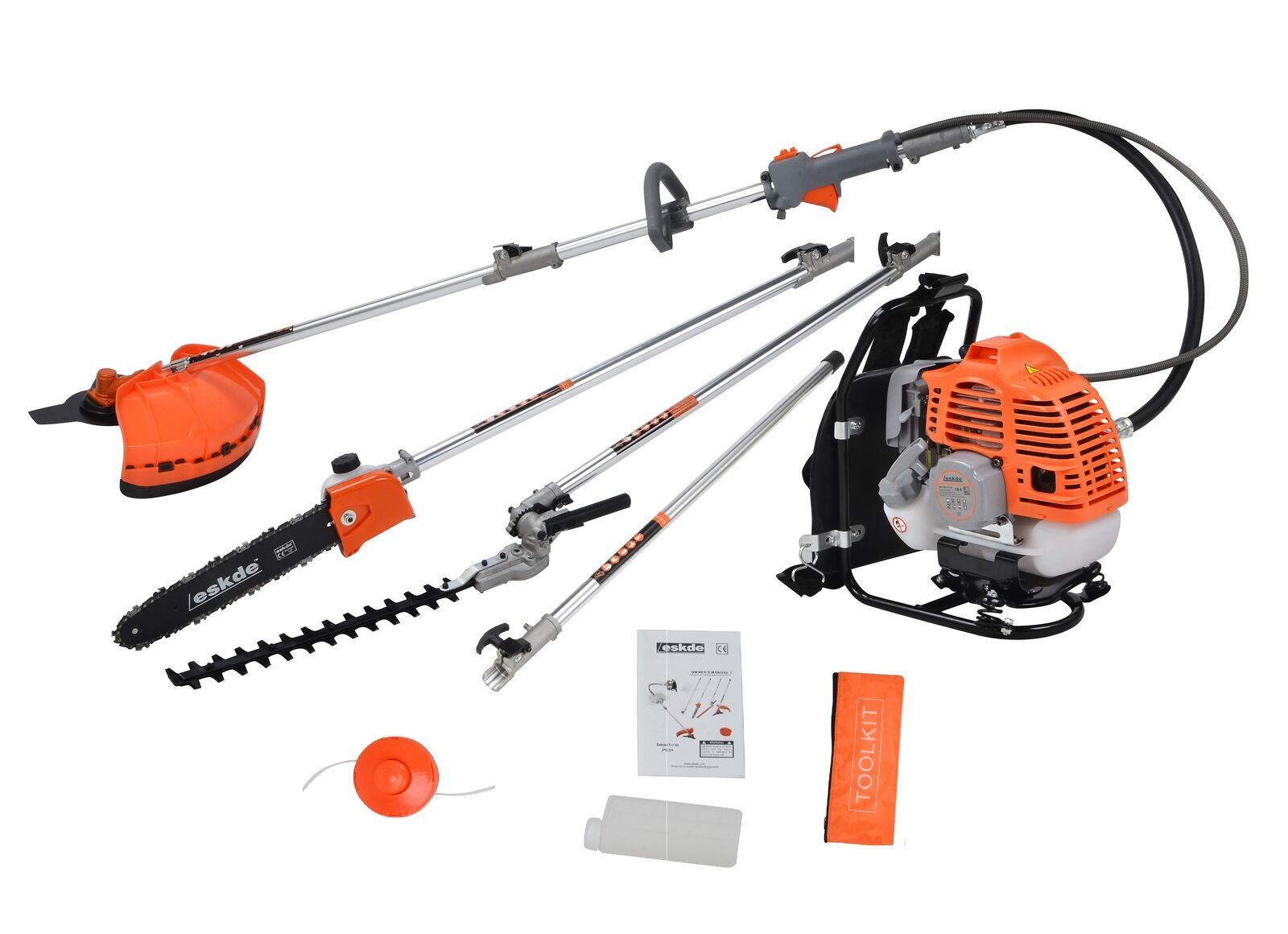 Petrol Backpack Strimmer Brushcutter Chainsaw Hedgetrimmer Garden 5in1