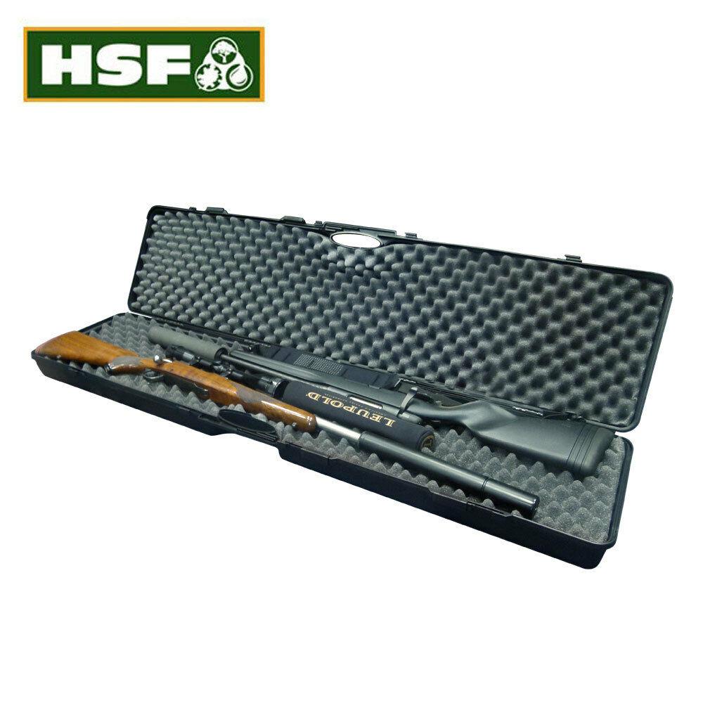 Double Rifle Case Shotgun Hard Plastic Gun Box Flight HSF Defiance eBay