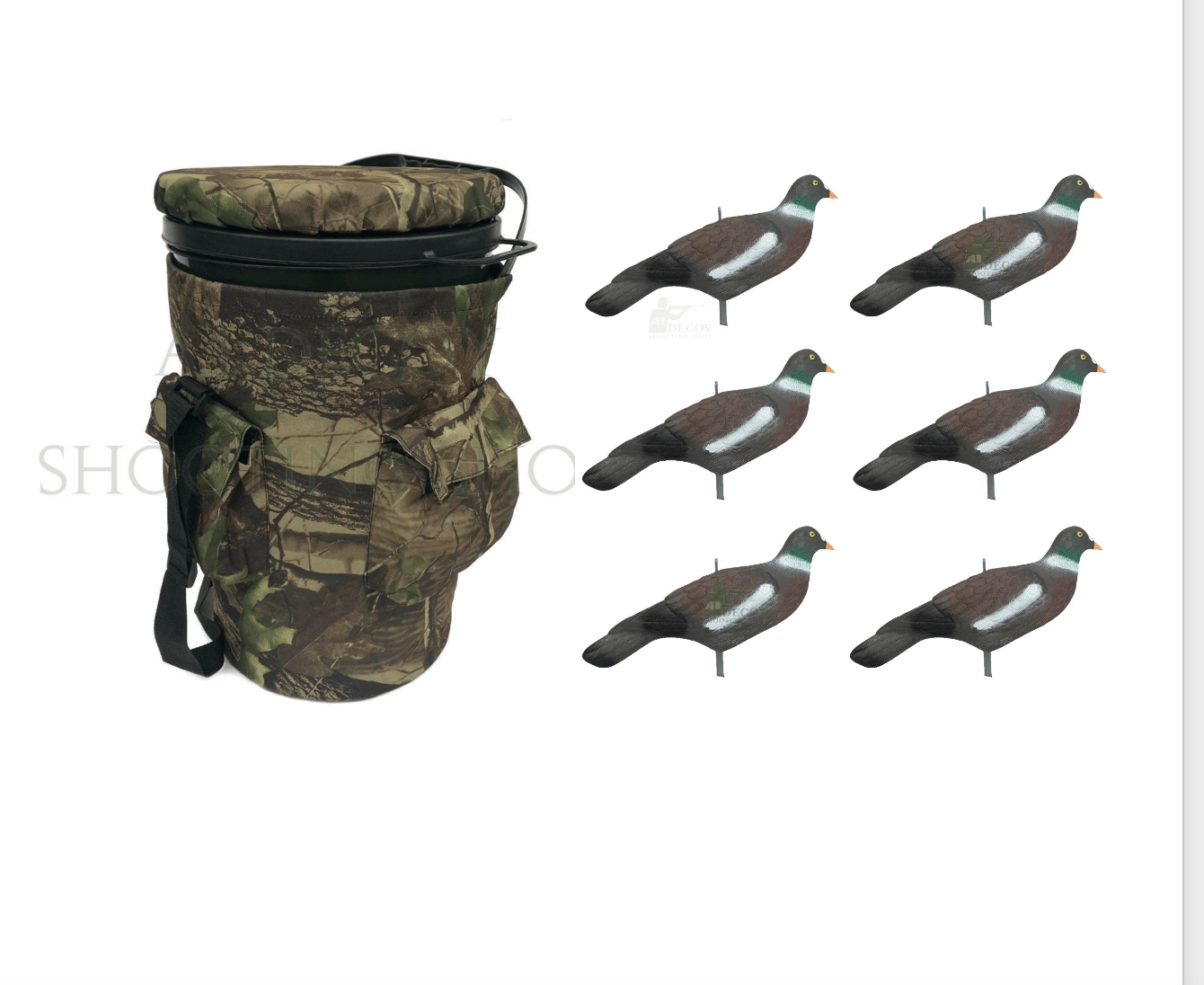 Tall Bucket Seat with Choice of Decoys Pigeon Crow Shells and Full Body