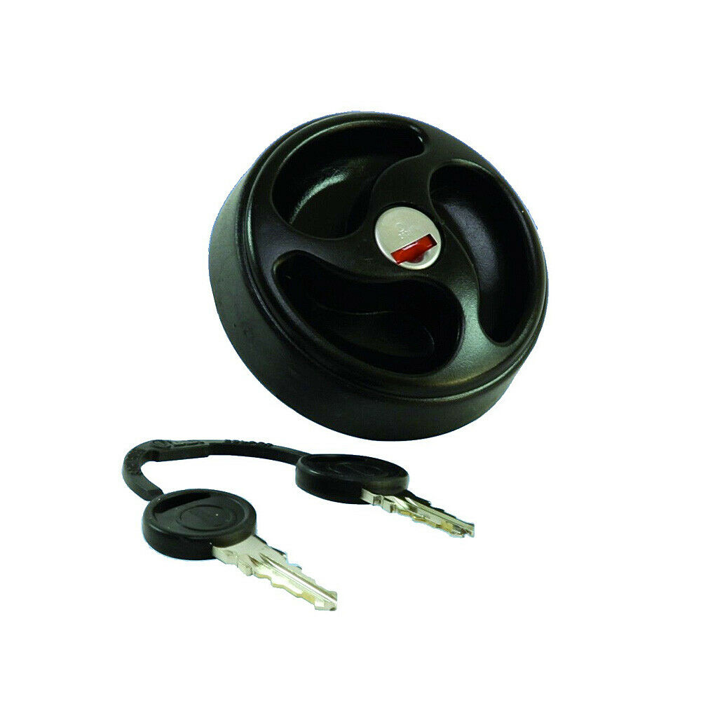 PLS Black Lockable Water Tank Filler Cap with Keys ES2150 Caravan Boat