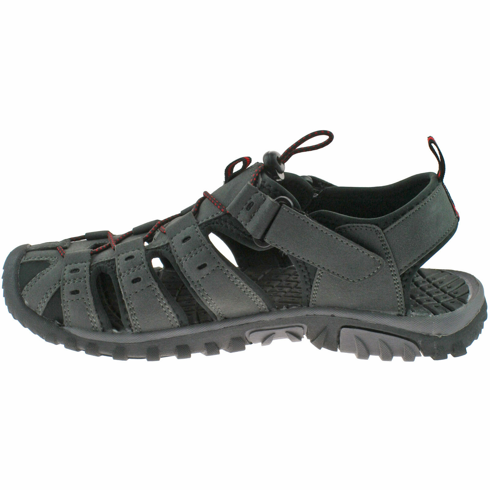 MENS PDQ CLOSED TOE SPORTS SANDALS SIZE UK 4 12 WALKING TRAIL GREY