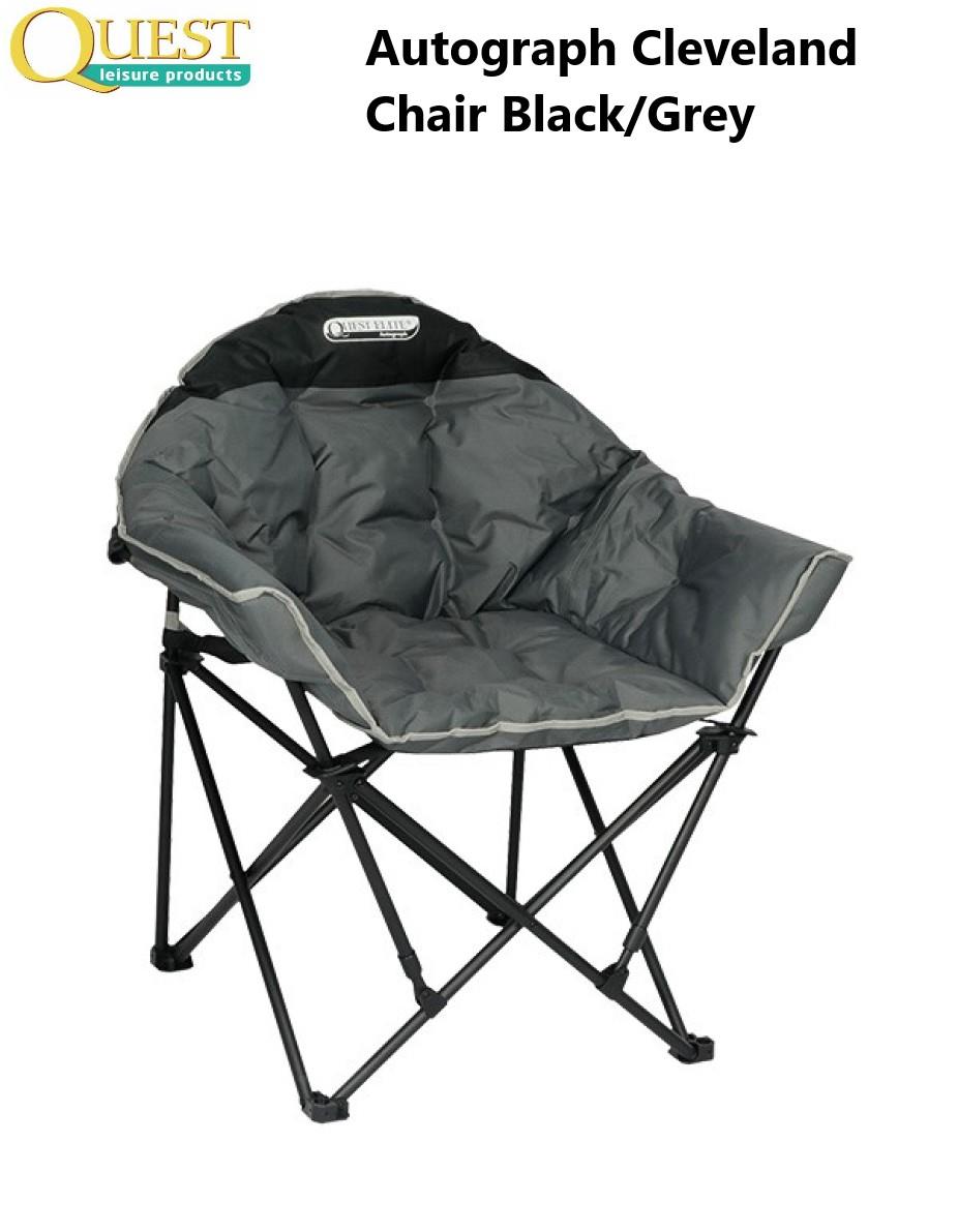 Quest Elite Deluxe Autograph Cleveland Chair Black /Grey Camping Chair