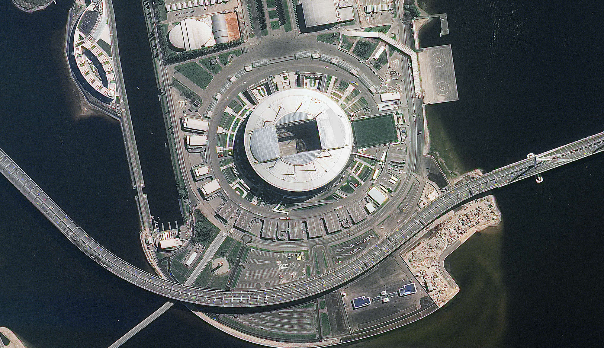 The 2018 World Cup venues seen from space